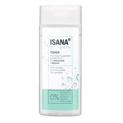 ISANA pure Toner, ИСАНА Тоник с ниацинамидом (витамином B3) без отдушек, силиконов и парабенов, 200мл
