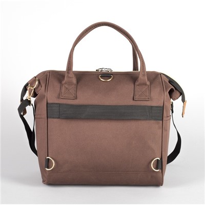 Сумка-рюкзак на колёсах, отдел на молнии, наружный карман, с сумкой-рюкзаком, цвет коричневый