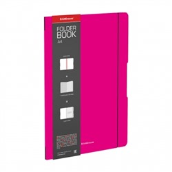 Тетрадь А4 48л. Клетка FolderBook Neon розовая, на резинке, на скобе, обложка- пластиковая, сменный