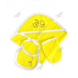 Набор для купания желтый с вышивкой "Слонята"