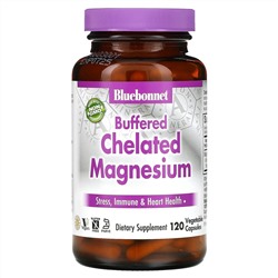 Bluebonnet Nutrition, буферный хелатный магний, 120 растительных капсул