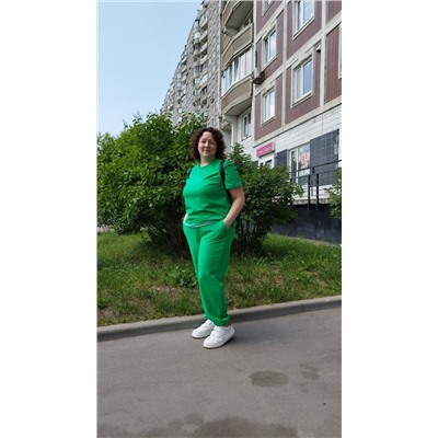 Костюм женский (футболка+брюки)_9010/зеленый