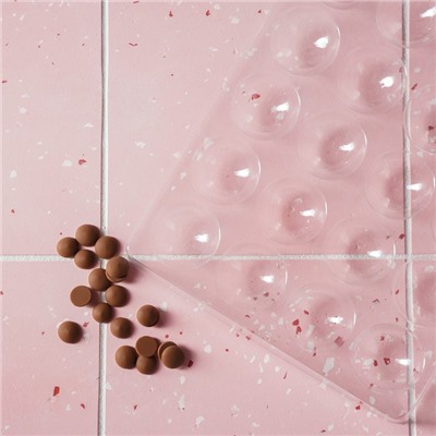 Форма для шоколада и конфет «Полусфера», 23,6×18,8 см, 20 ячеек (4×4×1,8 см)