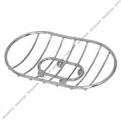 Мыльница овал на ножк.14х9.2х3см,хром.сталь (72)