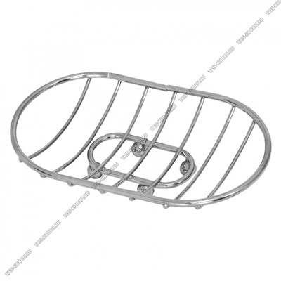 Мыльница овал на ножк.14х9.2х3см,хром.сталь (72)