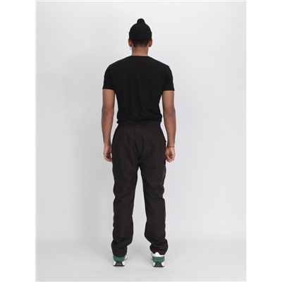Утепленные спортивные брюки мужские темно-серого цвета 21132TC