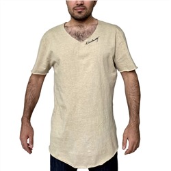 Мужская футболка с V образным вырезом от ТМ KSCY – приспущенная линия плеч – стильная бомба этого лета. Брутально и комфортно №258