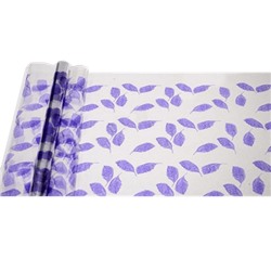 Пленка упаковочная Перья 9 м прозрачная с фиолетовым