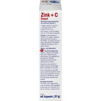 Mivolis Zink + C Depot Kapseln 60st, Миволис Цинк + Витамин C для поддержания иммунитета 60 шт.