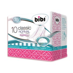 Прокладки "BIBI" Classic Normal Dry, 4 капли, 10 шт