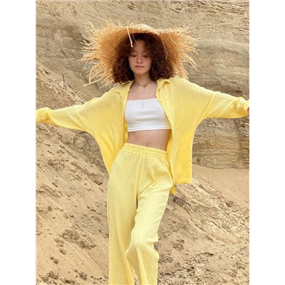 6819 Костюм в пижамном стиле с кюлотами Sunny Yellow