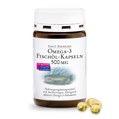 Krauterhaus Sanct Bernhardt Omega 3 Fish Oil Capsules 500 mg, 120 капсул