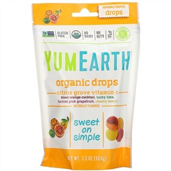 YumEarth, Органические леденцы с витамином С Citrus Grove, 93,5 г (3,3 унции)