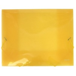 Папка на резинках A4 700мкм жёлтая полупрозрачная 20мм