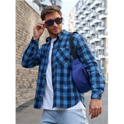 Рубашка мужская_М150/синий