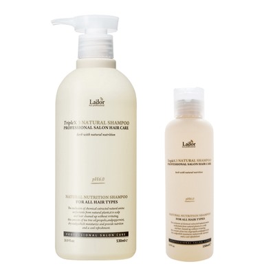 Шампунь для волос бессульфатный органический с эфирными маслами Lador Triplex Natural Shampoo
