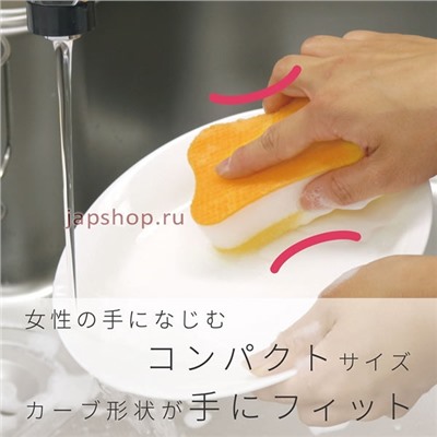 Полиуретановая губка для мытья посуды средней жесткости с чистящей поверхностью из нетканного акрилового волокна(4903320590717)
