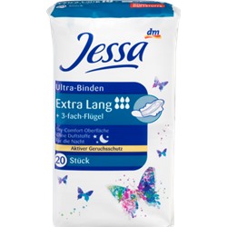 Jessa Ultra Гигиенические Прокладки удлинённые трёхслойные с крылышками	, 20 шт