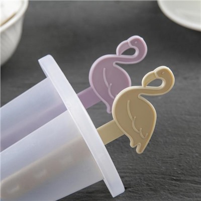 Форма для мороженого «Фламинго», 7,5×6×15 см, 2 ячейки, цвет МИКС