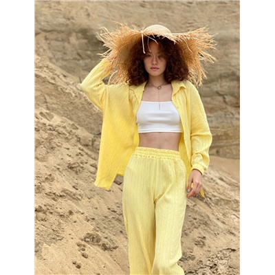 6819 Костюм в пижамном стиле с кюлотами Sunny Yellow