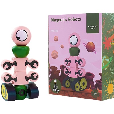Конструктор магнитный «Magnetic robots» робот на гусеницах, 7 деталей