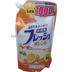 Mitsuei Средство для мытья посуды, овощей и фруктов с ароматом апельсина, мягкая упаковка, 1000 мл(4978951040801)