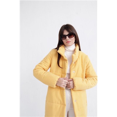 8025 Пальто стёганое Premium Аlpolux светло-жёлтое
