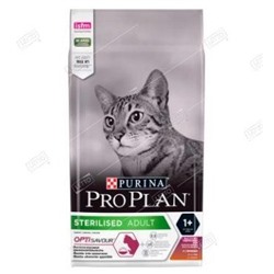 PURINA Pro Plan корм сухой для стерилизованных кошек и кастрированных котов Утка, Печень 1,5кг