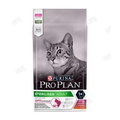 PURINA Pro Plan корм сухой для стерилизованных кошек и кастрированных котов Утка, Печень 1,5кг