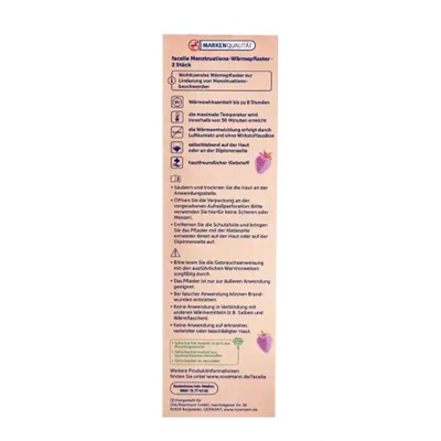 facelle Menstruations-Warmepflaster Менструальный Согревающий пластырь против спазмов 2 шт.