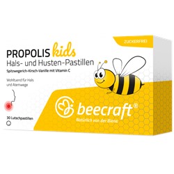 beecraft Propolis kids Hals- und Husten-Pastillen Пастилки от кашля без сахара с Прополисом и Витамином C для детей от 4 лет, 30 шт