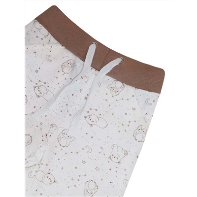 Молочные брюки с созвездиями "Созвездие" и манжетами для новорождённого (72910)