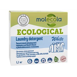 Molecola. Экологичный стиральный порошок для белого белья с растительными энзимами 1,2 кг