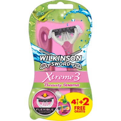 Wilkinson Xtreme 3 Beauty Чувствительная  Одноразовая бритва, 6 шт