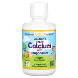 California Gold Nutrition, жидкий кальций с магнием для детей, апельсин, 473 мл (16 жидк. унций)