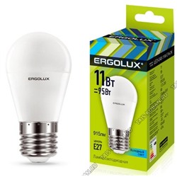 Ergolux-Шар E27 11Вт,холодн.4500Вт,светов.поток 91