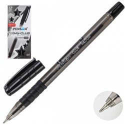 Ручка шариковая чёрная 0,7мм Club Medium, на масляной основе, тонированый корпус, резиновый манжет