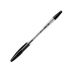 Ручка шариковая чёрная 1,0мм R-301, резиновый держатель, прозрачный корпус Grip 2шт