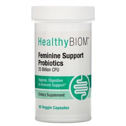 HealthyBiom, Пробиотики для поддержания женского здоровья, 25 млрд КОЕ, 90 растительных капсул