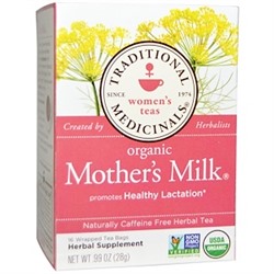 Traditional Medicinals, Органический чай "Материнское молоко", без кофеина, 16 индивидуально упакованных чайных пакетиков, 0,99 унции (28 г)